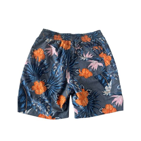 Hurley Swim Trunks Shorts Hibiscus Flower Volley Mens Small Blue Lined #5467 - Picture 7 of 11